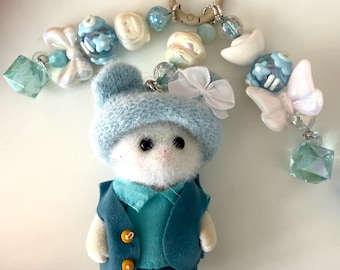 Llavero de gato persa de Sylvanian hecho a mano
