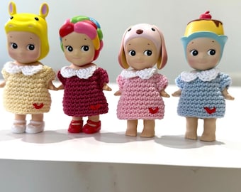 Lemon Sonny Angel Crochet Dress, Dainty White Collar