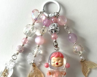 Handmade Beaded Skull Panda Keychain