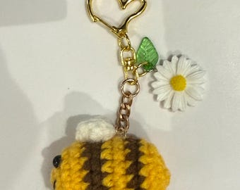 Handknitted Bee Keychain