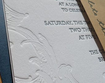 Classic Letterpress Wedding Invitations | Elegant Custom Suite