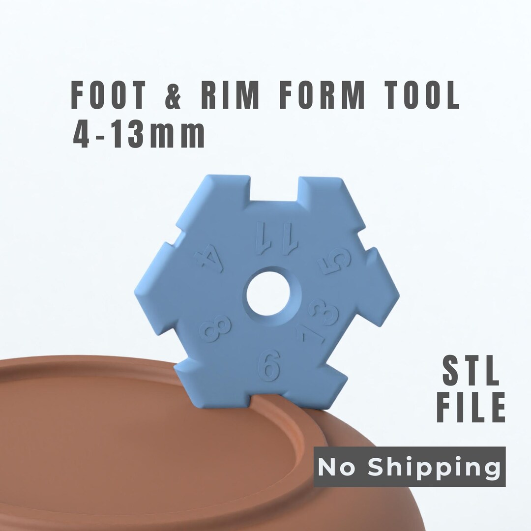 Pottery Foot & Rim Form Tool | Wheel Throwing Shaping Guide (STL File ...