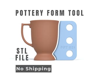 Pottery Mug Form Tool -  Wheel Throwing Profile - Digital STL
