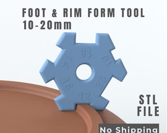 Pottery Foot & Rim Form Tool | Wheel Throwing Shaping Guide (STL File) | 10-20mm