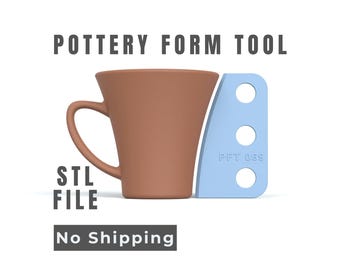 Pottery Mug Form Tool -  Wheel Throwing Profile - Digital STL