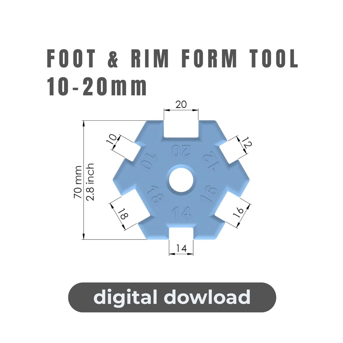 Pottery Foot & Rim Form Tool | Wheel Throwing Shaping Guide (STL File ...