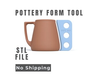 Pottery Mug Form Tool -  Wheel Throwing Profile - Digital STL