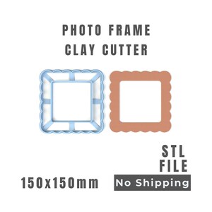 Ton-Ausstecher für 150 x 150 mm große, gewellte Bilderrahmen | Keramikrahmen-Schablone (STL-Datei) | Digitaler Download