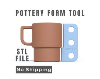 Pottery Mug Form Tool -  Wheel Throwing Profile - Digital STL