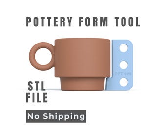 Pottery Mug Form Tool -  Wheel Throwing Profile - Digital STL