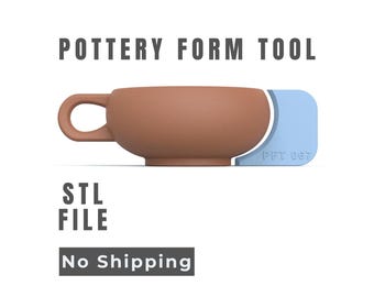 Pottery Mug Form Tool -  Wheel Throwing Profile - Digital STL