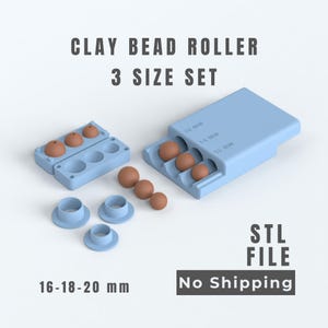 Lerpärlrulle STL-fil | 3 storlekar (16-18-20 mm) | Digital nedladdning