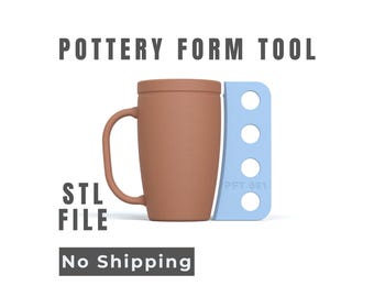 Pottery Mug Form Tool -  Wheel Throwing Profile - Digital STL
