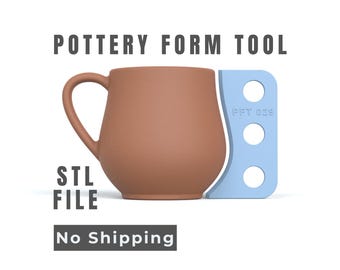 Pottery Mug Form Tool -  Wheel Throwing Profile - Digital STL