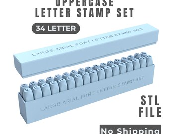 Großbuchstaben Stempel Set STL-Datei | 34 Charakter Clay Embosser (Digitaler Download)