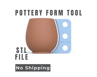 Pottery Mug Form Tool -  Wheel Throwing Profile - Digital STL