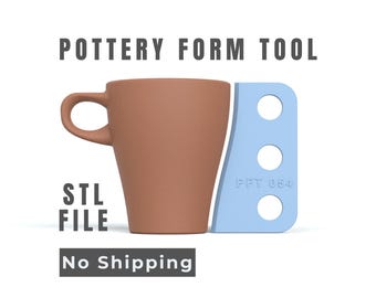 Pottery Mug Form Tool -  Wheel Throwing Profile - Digital STL