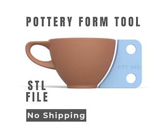 Pottery Mug Form Tool -  Wheel Throwing Profile - Digital STL