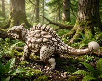 3D Printed Ankylosaurus Figure - Realistic Dinosaur Model - Prehistoric Collectible Toy