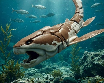 Articulated Dunkleosteus Toy – 3D Printed Ancient Fish, Poseable Sea Creature Figure
