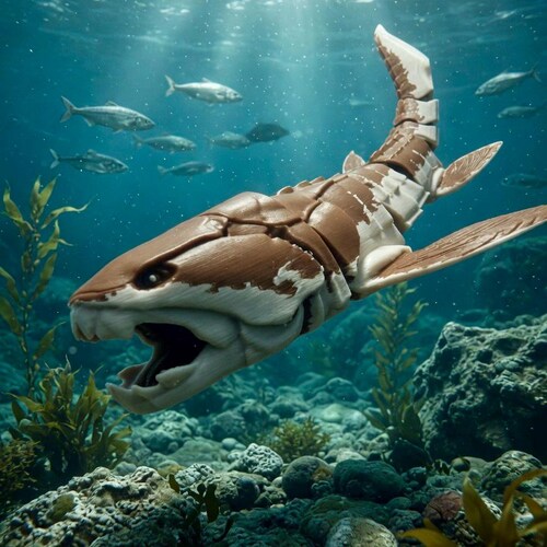 Gearticuleerd Dunkleosteus-speelgoed – 3D-geprinte oeroude vis, beweegbaar zeedierfiguur