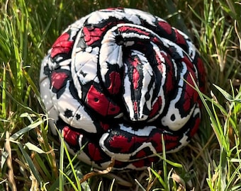 Red Tail Boa Fidget Ball - Realistic 3D Printed Snake Sculpture - Flexible Animal Fidget Toy - Reptile Lover Gift - 3D Orb Snake Desk Toy
