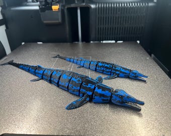Large 12” Articulated Basilosaurus Toy - 3D Printed Flexible Ancient Whale Figure - Flexi Sea Creature Collectable - Prehistoric Marine Life