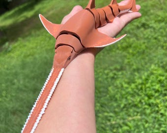 Large 12” Articulated Sawfish Toy - 3D Printed Flexi Sawfish Figure - Prehistoric Sea Creature - Ocean Animal Collectible - Marine Desk Toy