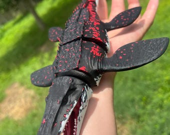 Large 12” Articulated Mosasaur Toy - 3D Printed Dinosaur Flexi Figure - Prehistoric Marine Reptile Display Model - Dinosaur Gift Desk Toy