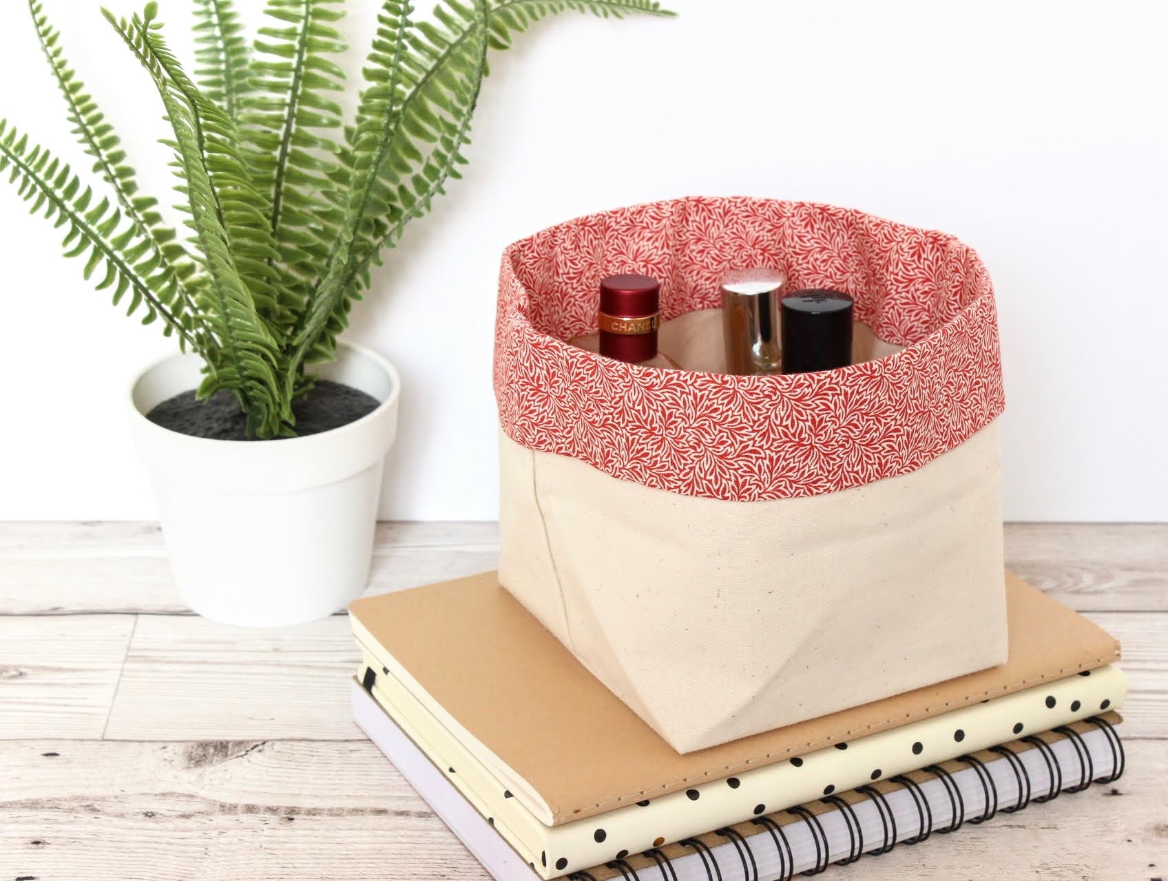 Cesta de tela cesta de almacenamiento de lona de algodón | Etsy