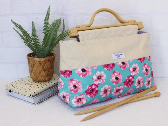 Buy Extra Large Knitting Storage Bag Bright Pink Floral Knitting Organiser Tote Work in Progress Knitting Travel Bag by Coralie Green UK Shop Online in India Etsy