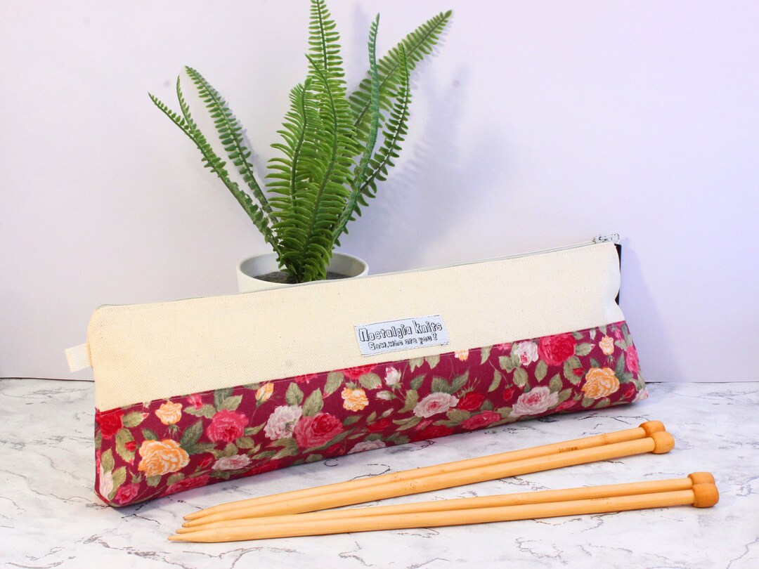 Extra Long Knitting Needle Storage Case, Vintage Style Knitting Needles