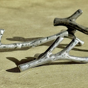 Vintage Hundred Acre Woodland Tree Branch Drawer Handles & Hook | Cabinet Nickel Set | Furniture Hardware