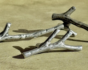Vintage Hundred Acre Woodland Tree Branch Drawer Handles & Hook | Cabinet Nickel Set | Furniture Hardware