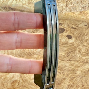 1950s Greaser Style Handle | Chrome • Black • Vintage 60s Style Bridge Pull | Furniture Hardware