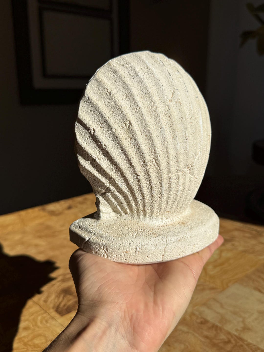 Vintage Clam Shell Bookend | 1989 Plaster Seashell Decor, Coastal Glam ...