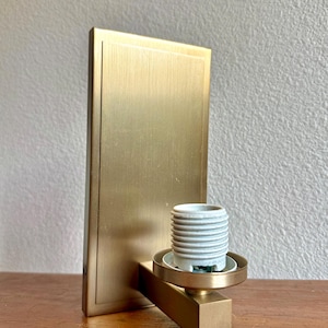 Brushed Brass Mod Wall Light Sconce | Champagne Gold Rectangular Wall Lamp