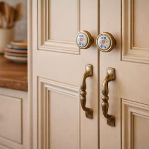 This Old House Handle & Knob Vintage Hardware Lot | Porcelain and Brass Furniture Cabinet Pulls