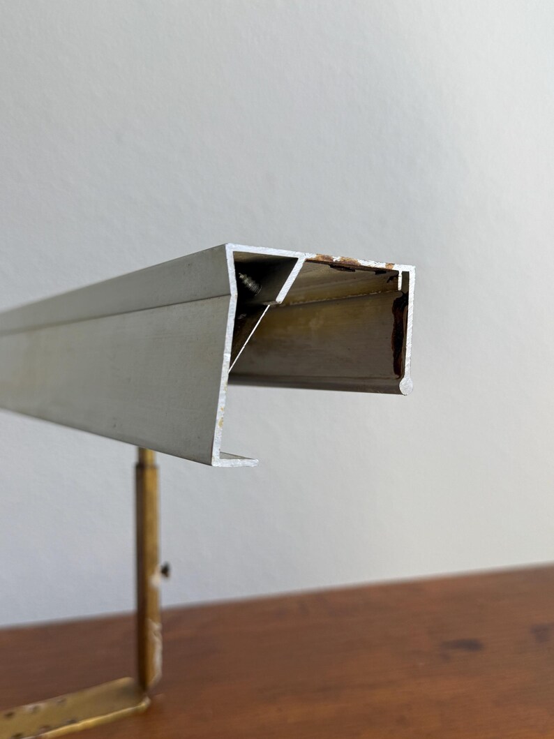 Vintage 1960s Brass Art Light, Lacquered Rose Gold Plug-in Wall Lamp image 16