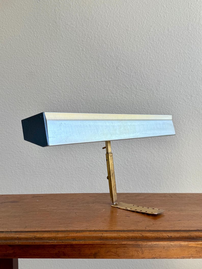 Vintage 1960s Brass Art Light, Lacquered Rose Gold Plug-in Wall Lamp image 19