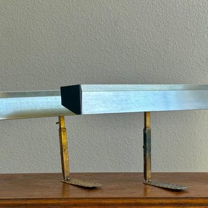 Vintage 1960s Brass Art Light, Lacquered Rose Gold Plug-in Wall Lamp 2 Art Lamp Set