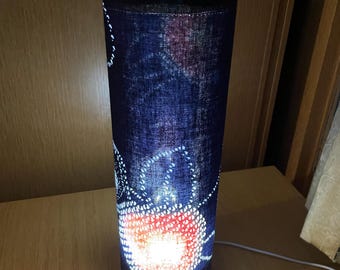 Japanese Cotton Kimono Lamp, 30cm, Flower Print, Cotton