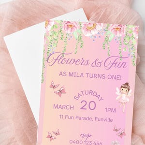 Invitation for baby girl first birthday