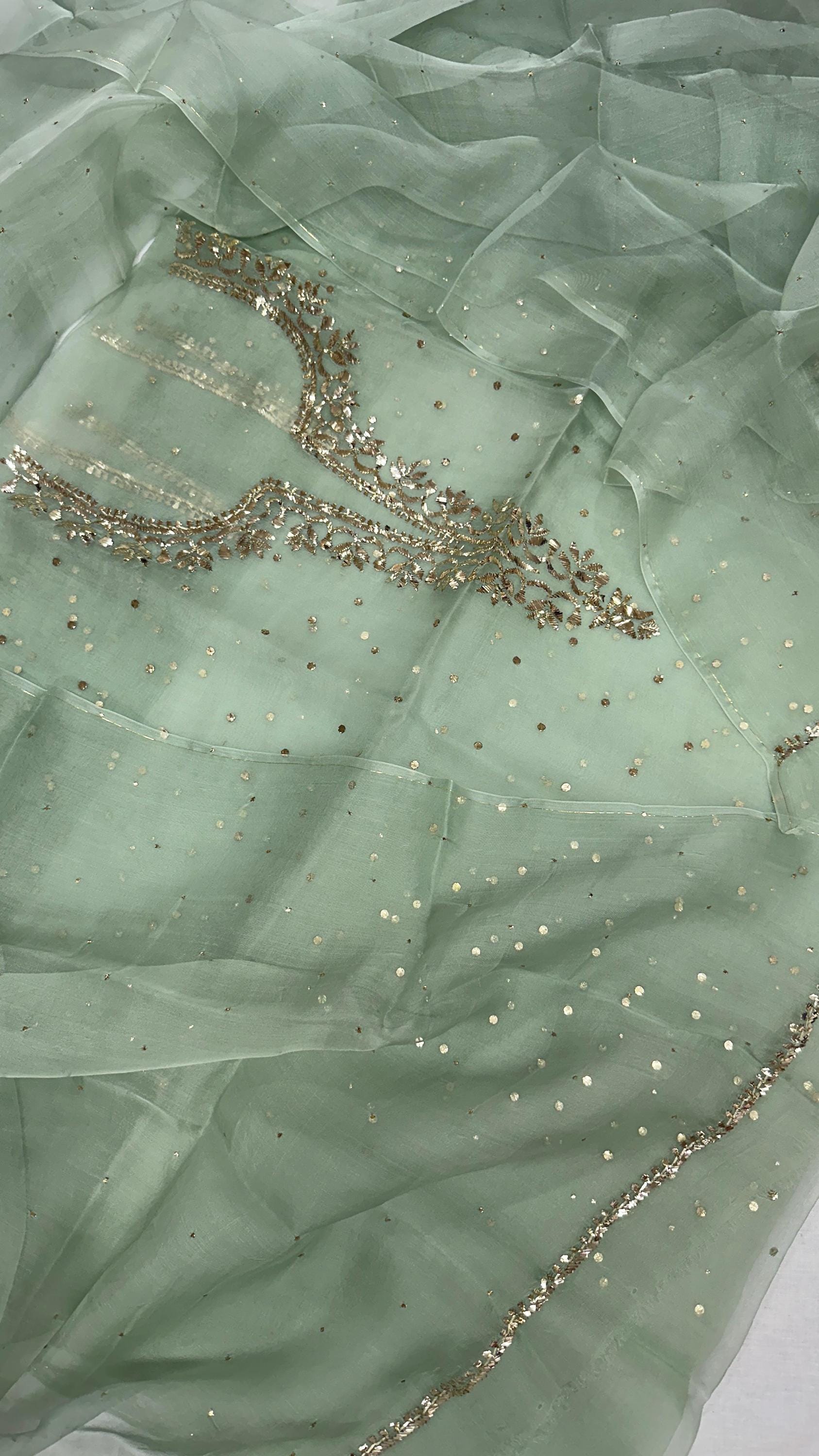 Elegant Silk Kurti with Organza Dupatta