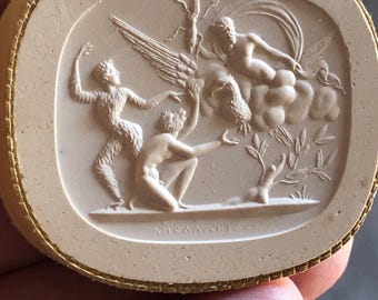 Gravura antiga do Grand Tour do século XIX, réplica em gesso de John Tyrrell, da Coleção de Gemas Poniatowski.