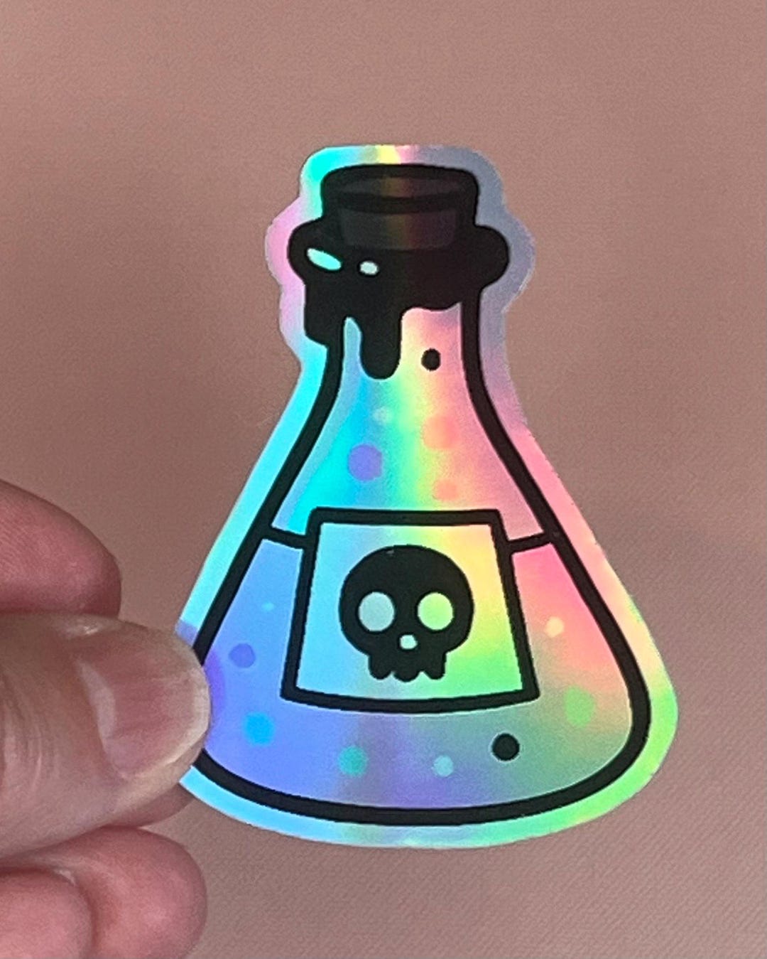 Pastel Goth Potion Bottle Sticker | Water Resistant Holographic Vinyl ...