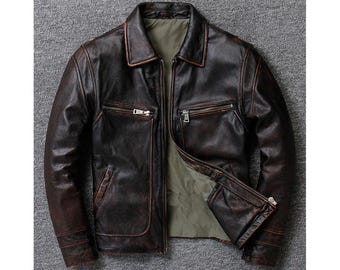 Vintage Maxam Leather Jacket XL 90s Italian Mosaic Design Black