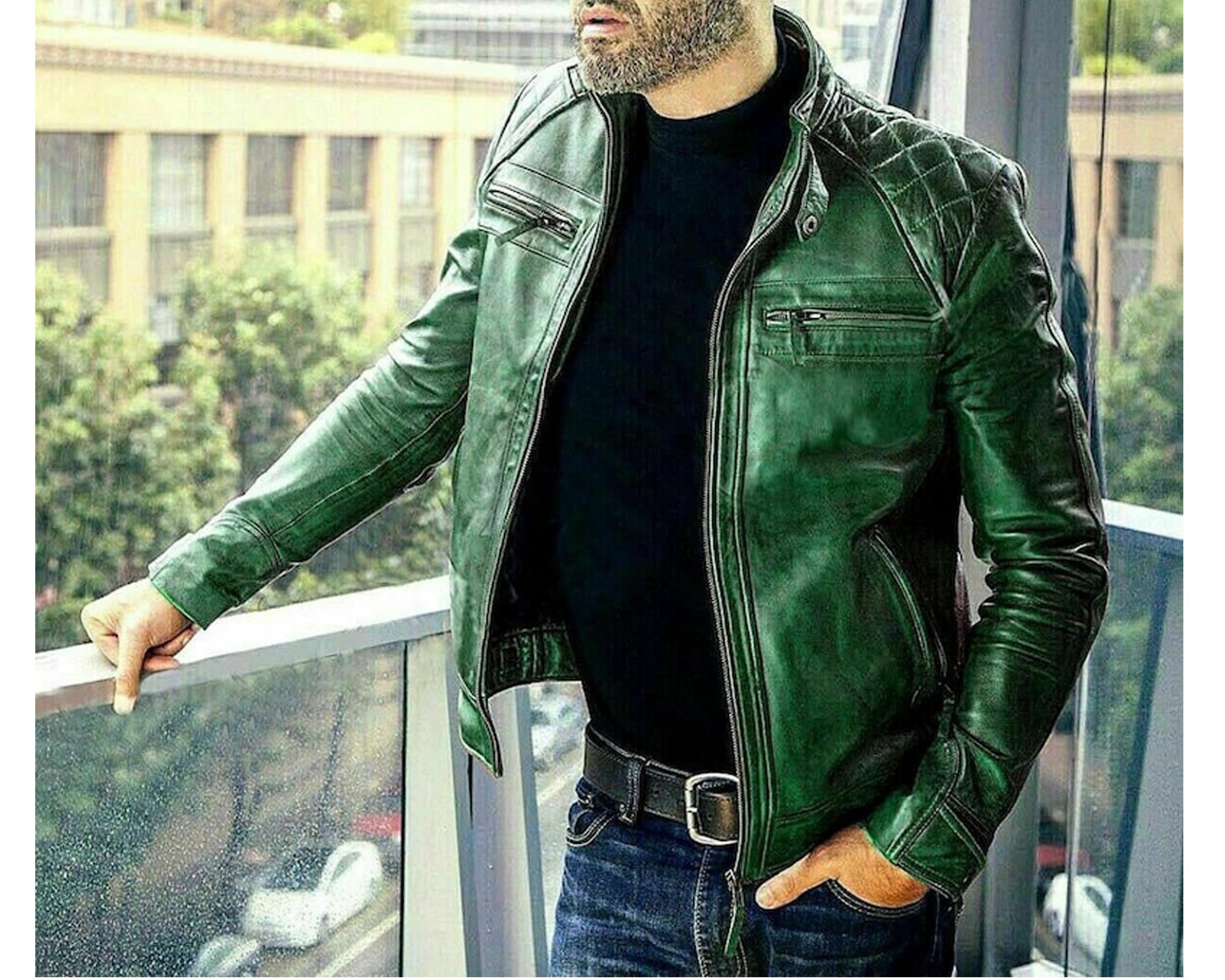 Buy Green Leather Jacket Online In India India