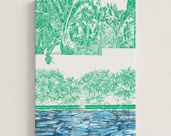 Tropical Palm Tree Printable Wall Art, Beach Print Digital Download, Inkwater