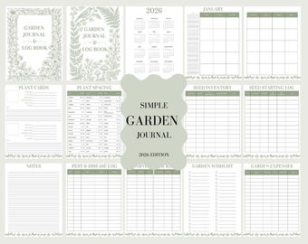 2026 Garden Journal & Planner - Sage Green Edition | Printable/Digital File | Instant Download
